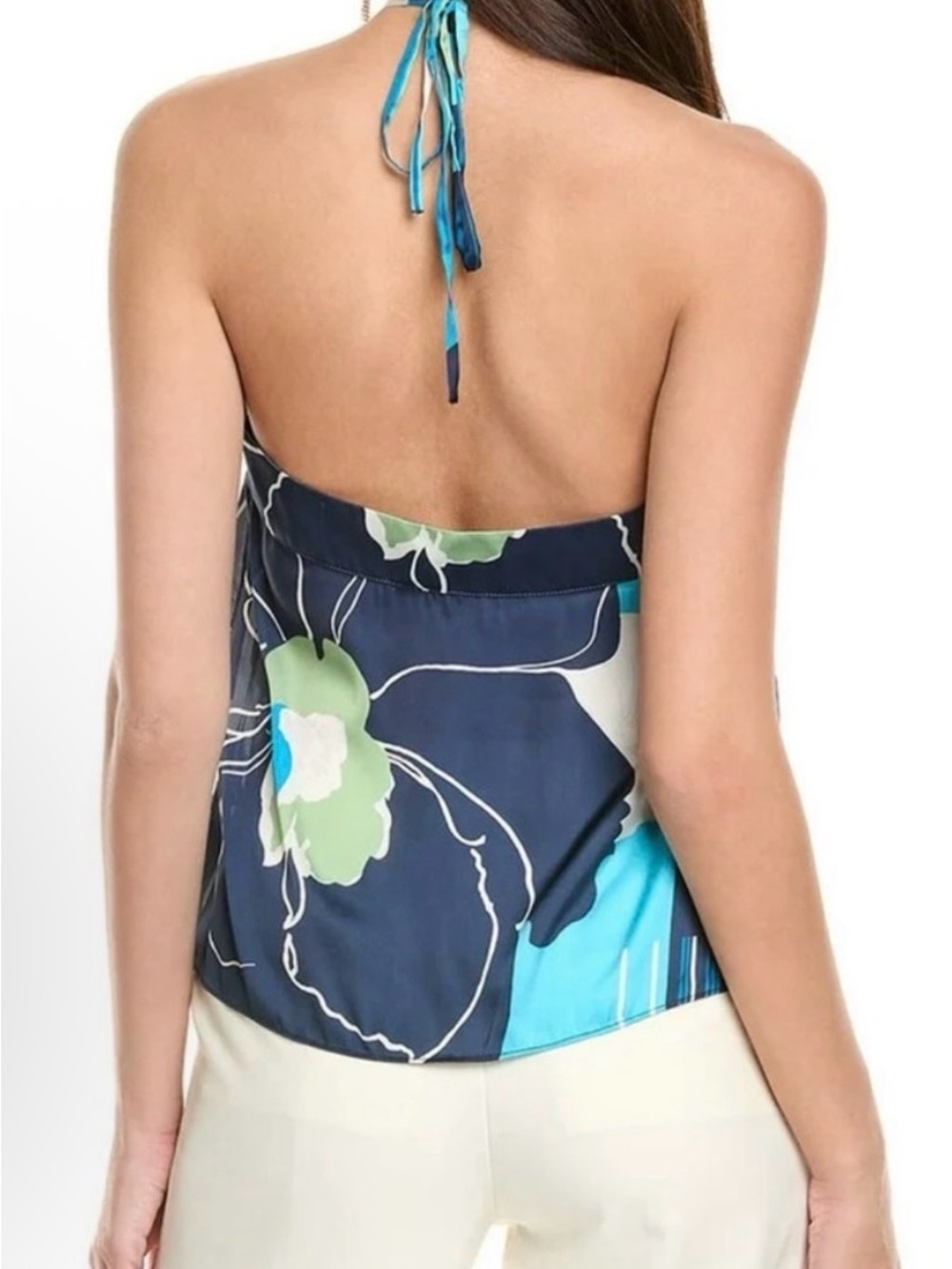 Ramy Brook Eunice Floral Satin Halter Large - Picture 3 of 3